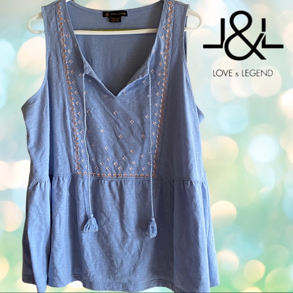 2/$25- Love & Legend Boho Embroidered Top sz Plus 3x - Picture 6 of 13